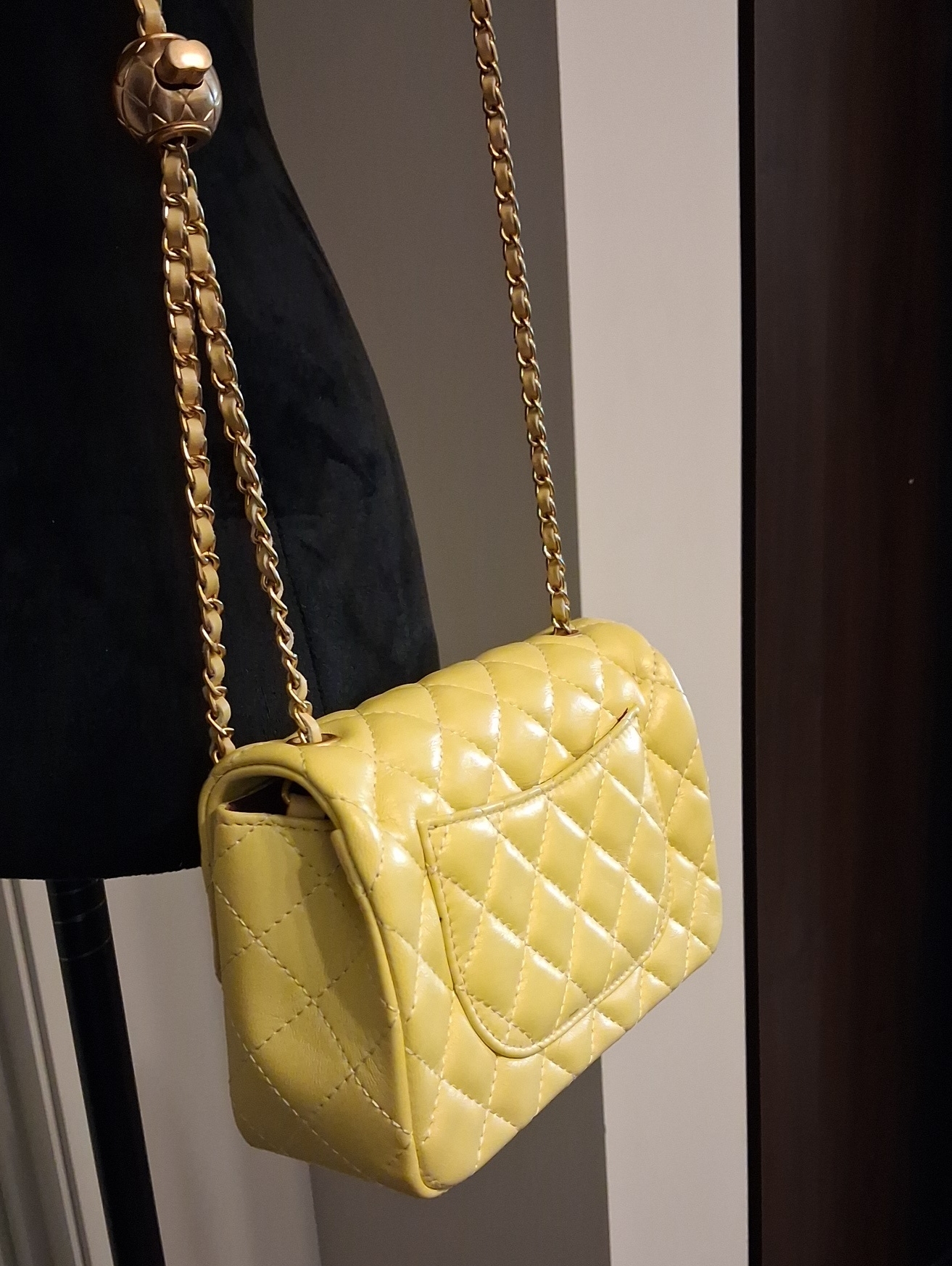 Tiffany & Fred Paris Yellow Quilted Sheepskin Leather Crossbody Bag — image 7 of 8
